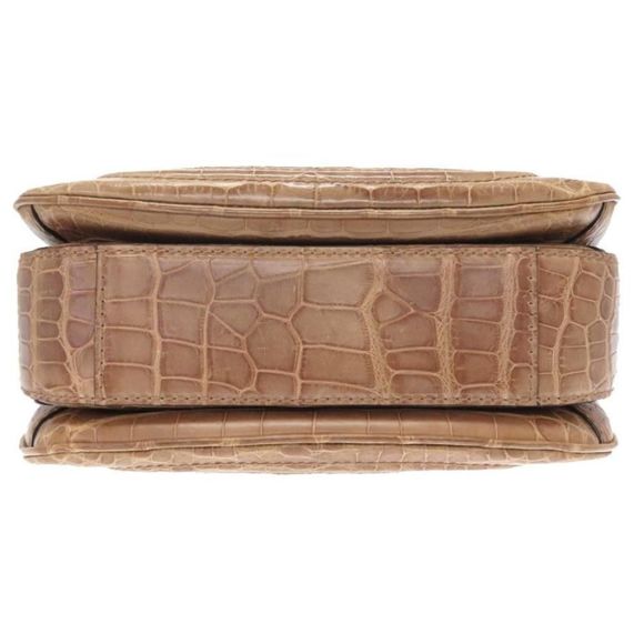 Gucci Crocodile Beige Fringe 2WAY Handbag Bag Brown - Picture 3 of 9